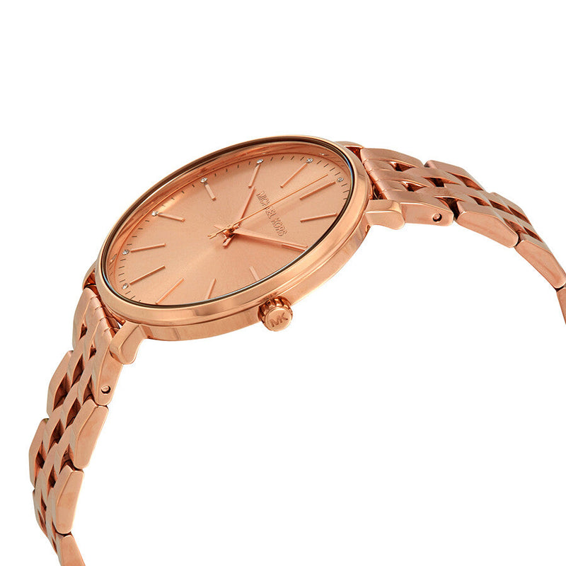 Michael Kors Pyper Three-Hand Rose Gold Dial Rose Gold Steel Strap Watch For Women - MK3897