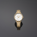 Michael Kors Pyper Three Hand White Dial Gold Steel Strap Watch For Women - MK4666