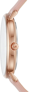 Michael Kors Pyper Quartz White Dial Pink Leather Strap Watch For Women - MK2741