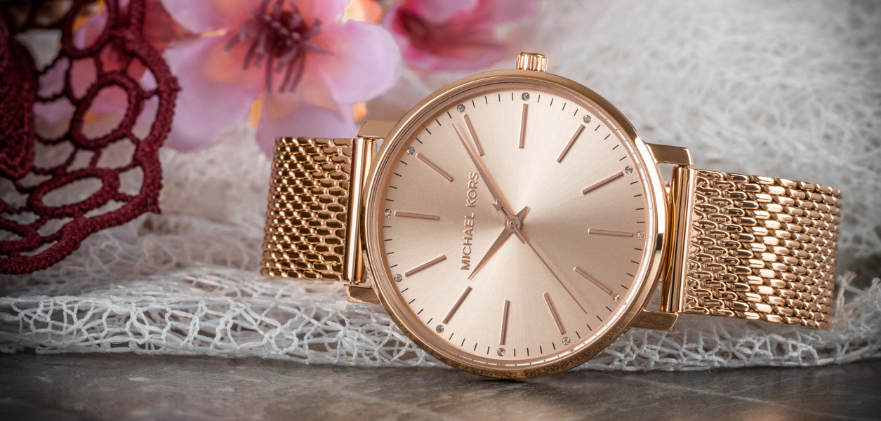 Michael Kors Pyper Quartz Rose Gold Dial Rose Gold Mesh Strap Watch For Women - MK4340