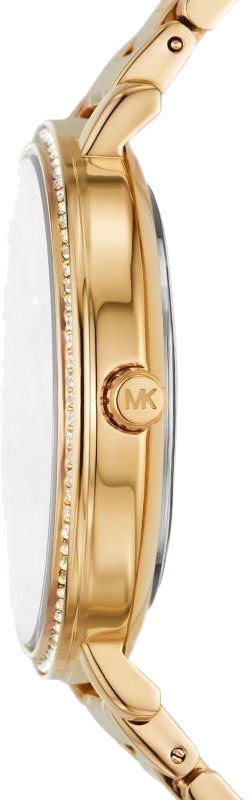 Michael Kors Pyper Three-Hand Black Dial Gold Steel Strap Watch For Women - MK4593