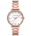 Michael Kors Pyper Three-Hand White Dial Rose Gold Steel Strap Watch For Women - MK4594