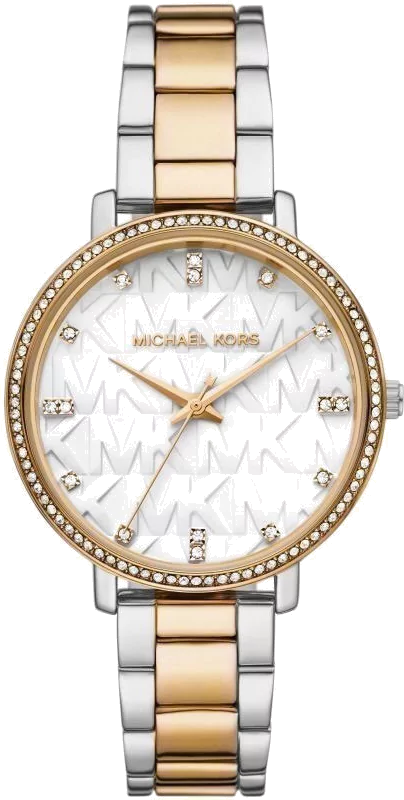 Michael Kors Pyper Three Hand White Dial Two Tone Steel Strap Watch For Women - MK4595