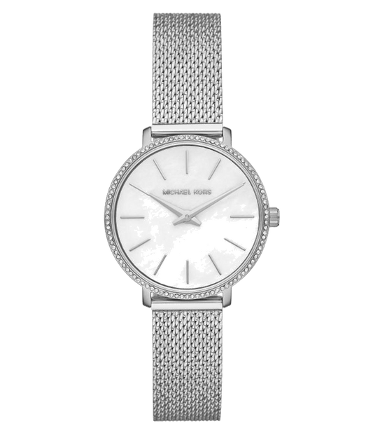 Michael Kors Pyper Quartz Mother of Pearl White Dial Silver Mesh Strap Watch For Women - MK4618