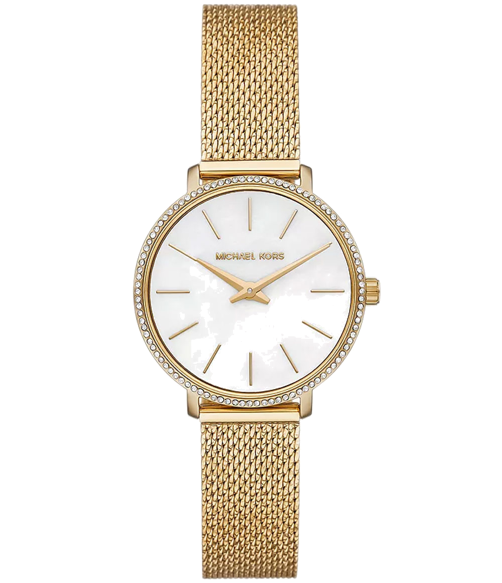 Michael Kors Pyper Quartz White Dial Gold Mesh Bracelet Watch For Women - MK4619