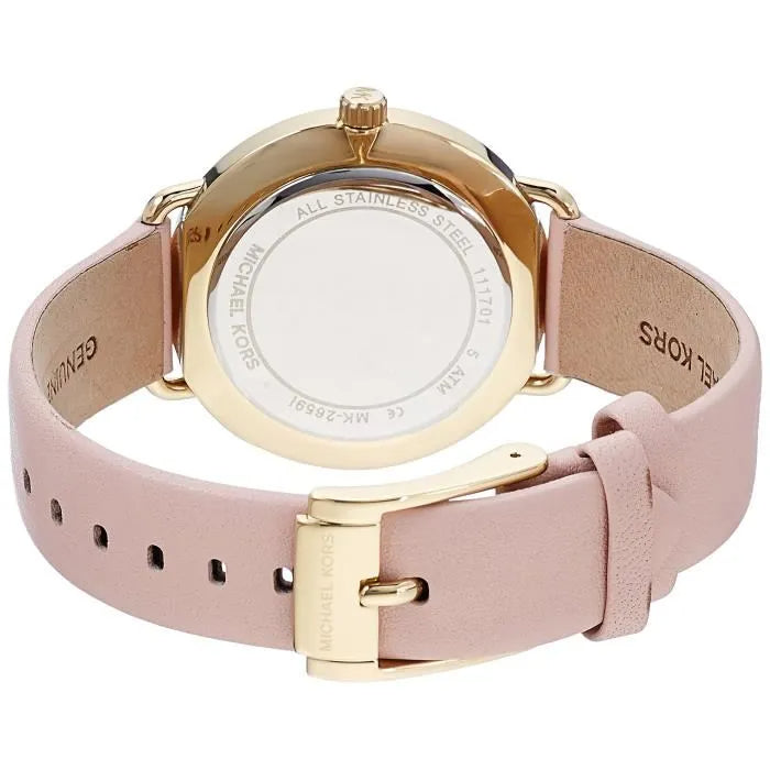 Michael Kors Portia Quartz White Dial Pink Leather Strap Watch For Women - MK2659