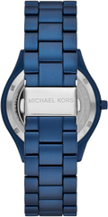 Michael Kors Slim Runway Quartz Blue Dial Blue Steel Strap Watch For Women - MK4503