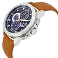 Michael Kors Ryker Chronograph Analog Blue Dial Brown Leather Strap Watch For Men - MK8518