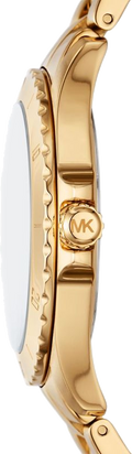 Michael Kors Everest Three-Hand Black Dial Gold Steel Strap Watch For Men - MK9078