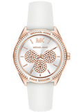 Michael Kors Oversized Sport Quartz White Dial White Rubber Strap Watch For Women - MK6945