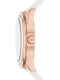 Michael Kors Oversized Sport Quartz White Dial White Rubber Strap Watch For Women - MK6945