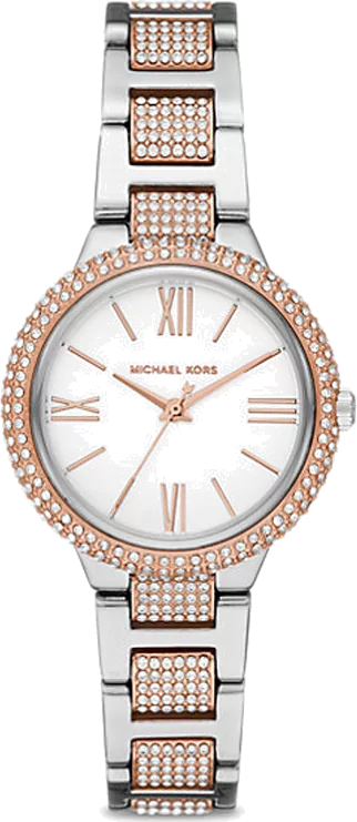 Michael Kors Taryn Quartz White Dial Two Tone Steel Strap Watch For Women - MK4461