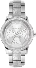 Michael Kors Tibby Chronograph Silver Dial Silver Steel Strap Watch For Women - MK7294