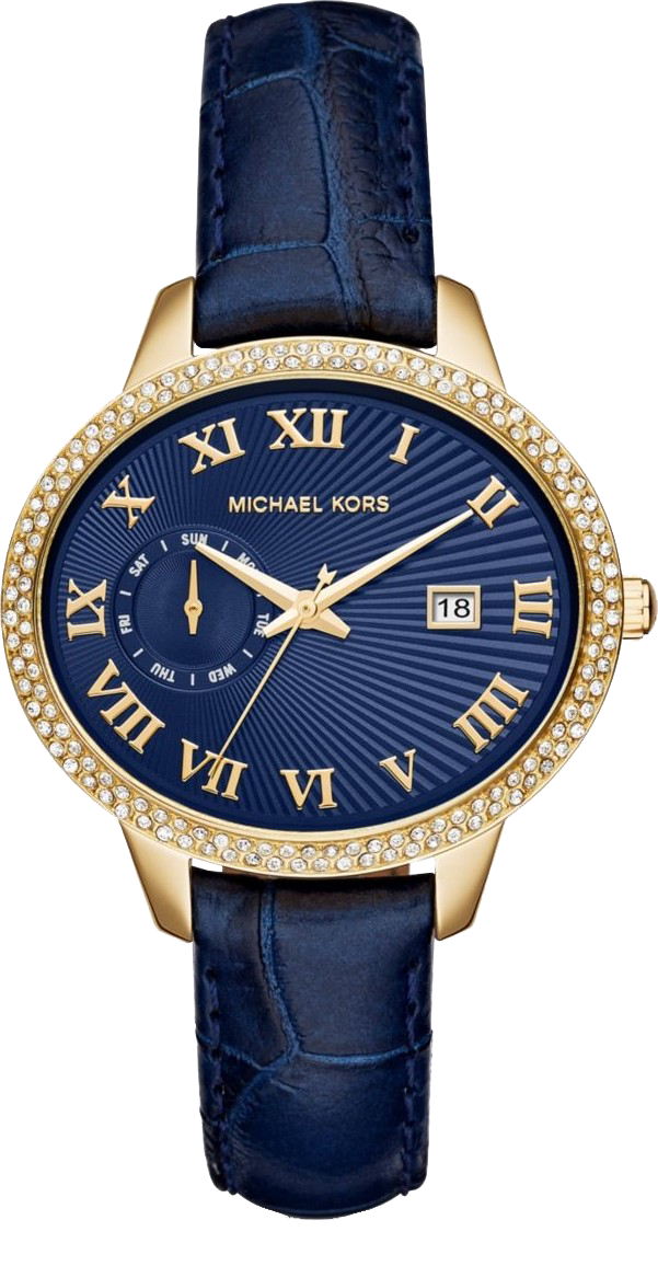 Michael Kors Whitley Quartz Blue Dial Blue Leather Strap Watch For Women - MK2429