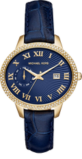 Michael Kors Whitley Quartz Blue Dial Blue Leather Strap Watch For Women - MK2429