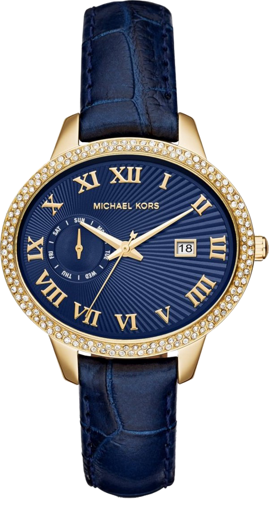 Michael Kors Whitley Quartz Blue Dial Blue Leather Strap Watch For Women - MK2429