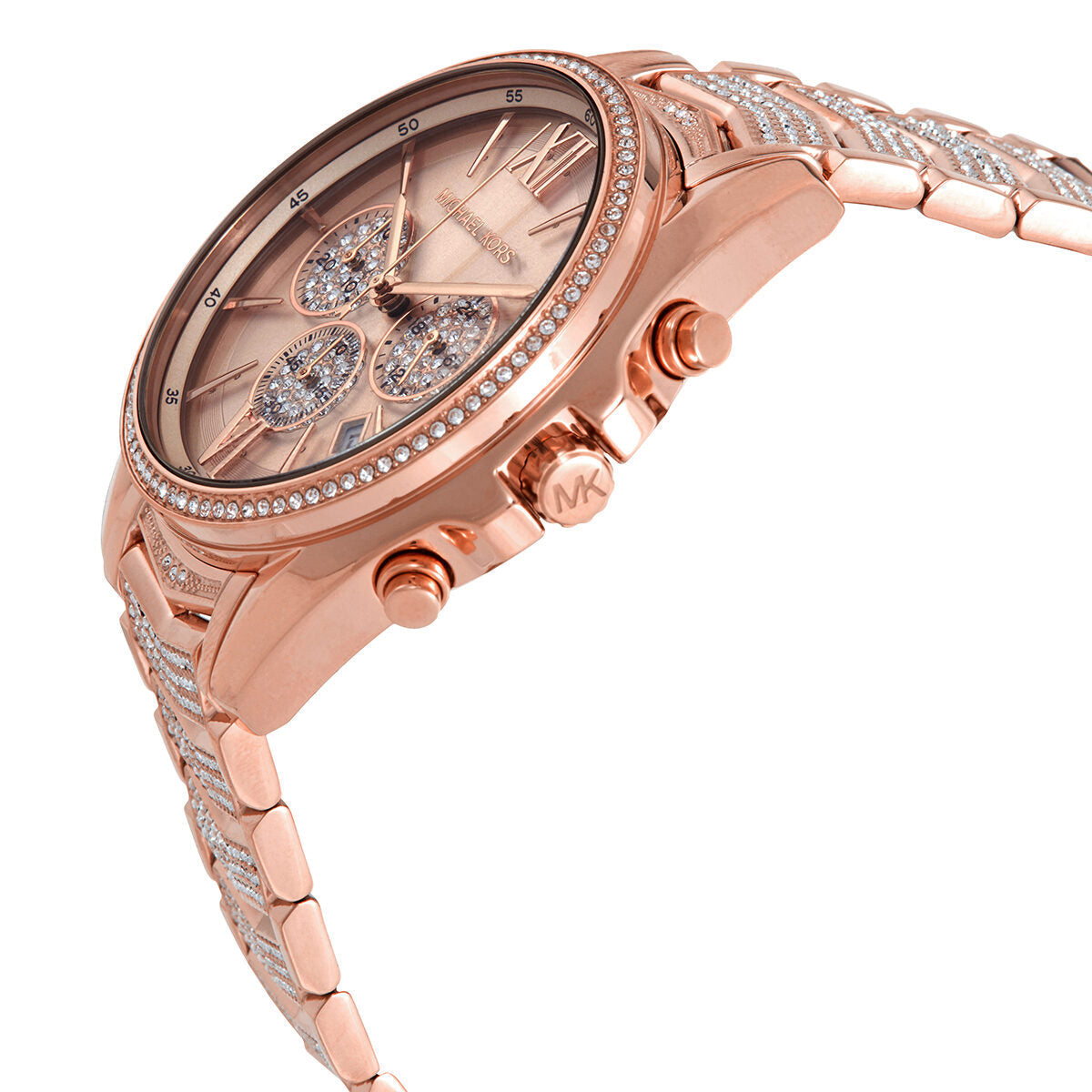 Michael Kors Whitney Chronograph Rose Gold Dial Rose Gold Steel Strap Watch For Women - MK6730