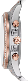 Michael Kors Whitney Chronograph Silver Dial Two Tone Steel Strap Watch For Women - MK7225