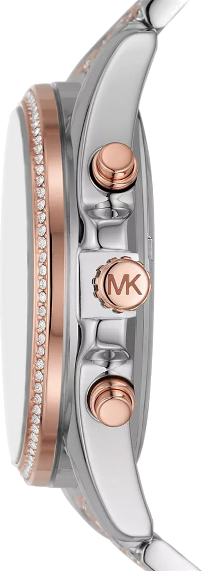 Michael Kors Whitney Chronograph Silver Dial Two Tone Steel Strap Watch For Women - MK7225