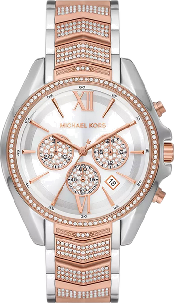 Michael Kors Whitney Chronograph Silver Dial Two Tone Steel Strap Watch For Women - MK7225