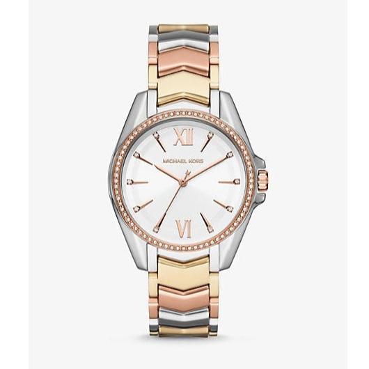 Michael Kors Whitney Quartz White Dial Two Tone Steel Strap Watch For Women - MK6686