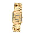 Michael Kors Emery Three Hand Leopard Print Gold Dial Gold Steel Strap Watch For Women - MK7437