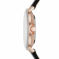 Michael Kors Pyper Three Hand White Dial Black Leather Strap Watch For Women - MK2835