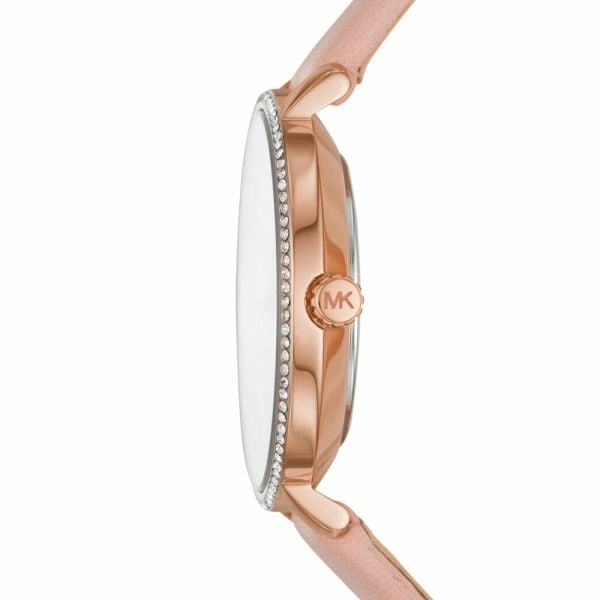 Michael Kors Pyper Analog White Dial Pink Leather Strap Watch For Women - MK2803