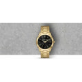 Michael Kors Slim Runway Quartz Black Dial Gold Steel Strap Watch For Men - MK8621