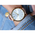 Michael Kors Jaryn Quartz Gold Dial Pink Leather Strap Watch For Women - MK2471