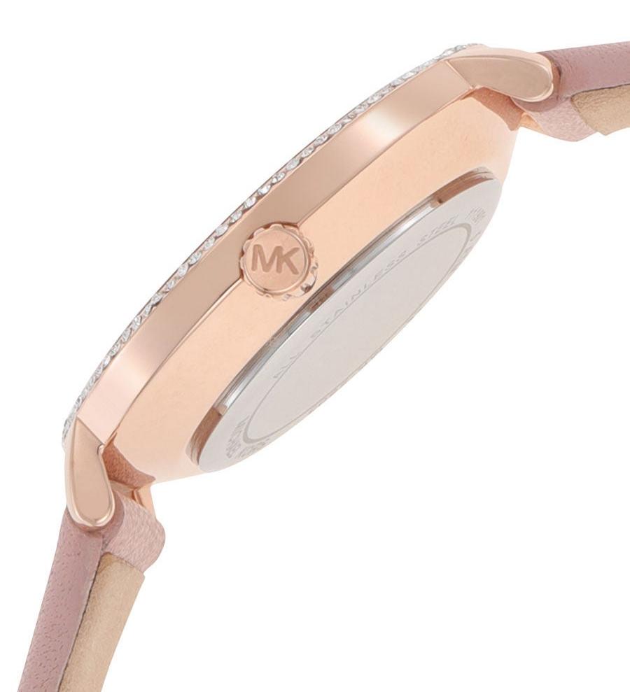 Michael Kors Pyper Analog White Dial Pink Leather Strap Watch For Women - MK2803