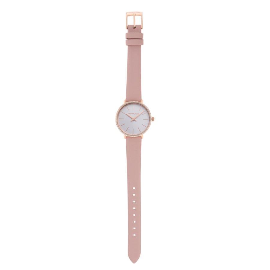 Michael Kors Pyper Analog White Dial Pink Leather Strap Watch For Women - MK2803