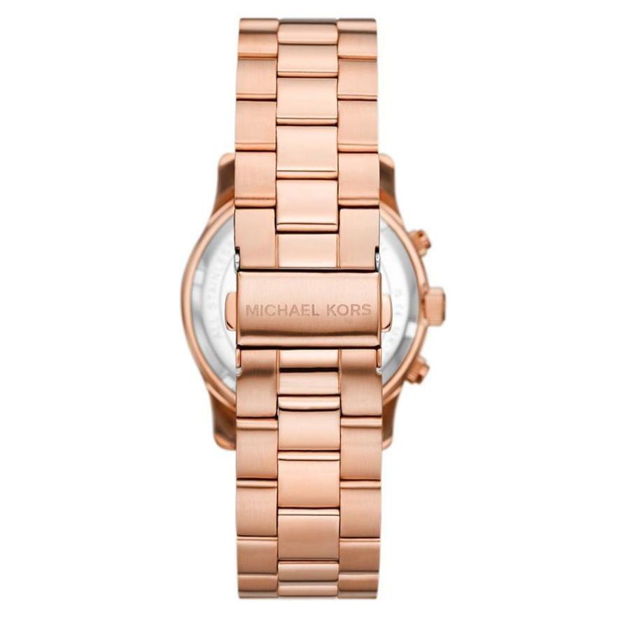 Michael Kors Janelle Quartz Maroon Dial Rose Gold Steel Strap Watch For Women - MK7382