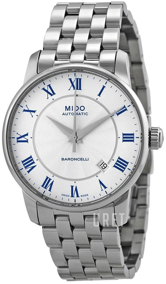 Mido Baroncelli III Automatic Silver Dial Silver Steel Strap Watch For Women - M7600.4.21.1