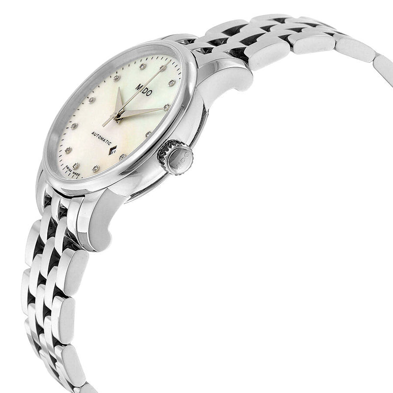 Mido Baroncelli Automatic Mother Of Pearl Dial Silver Steel Strap Watch For Women - M7600.4.69.1