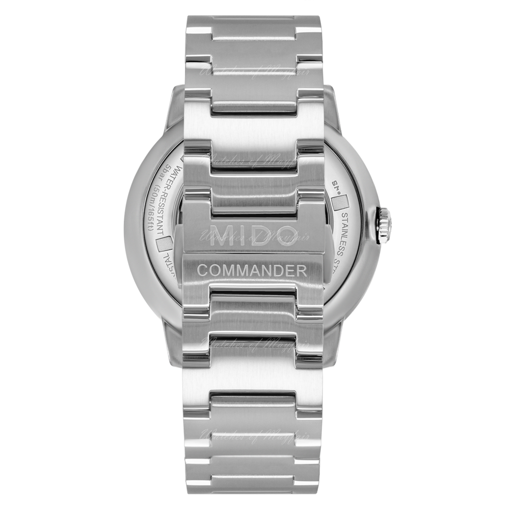 Mido Commander II Automatic Black Dial Silver Steel Strap Watch For Men - M021.431.11.051.00