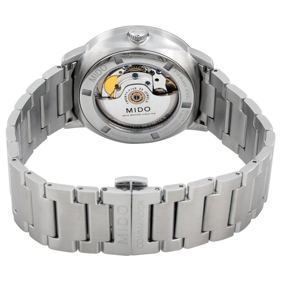 Mido Commander II Automatic Chronometer Grey Dial Silver Steel Strap Watch For Men - M021.431.11.061.01