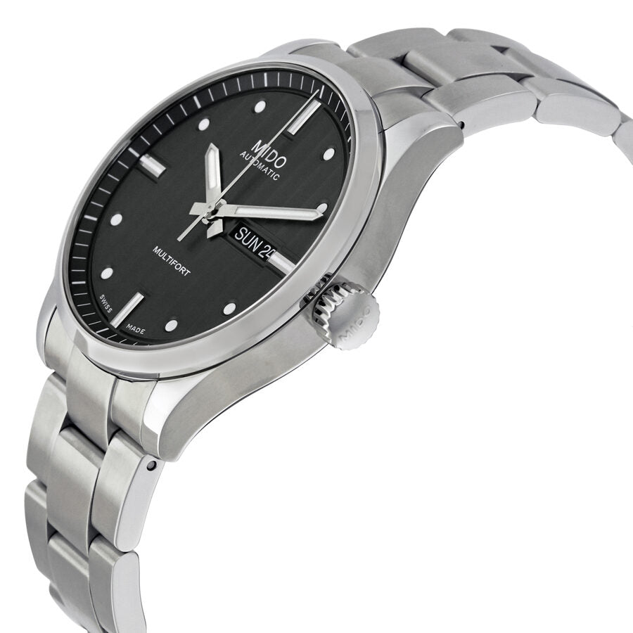 Mido Multifort Automatic Gray Dial Silver Steel Strap Watch For Men - M005.430.11.061.80