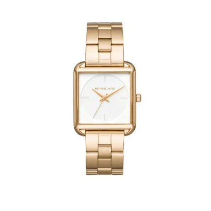 Michael Kors Lake Quartz White Dial Gold Steel Strap Watch For Women - MK3644