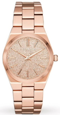 Michael Kors Channing Quartz Rose Gold Dial Rose Gold Steel Strap Watch For Women - MK6624