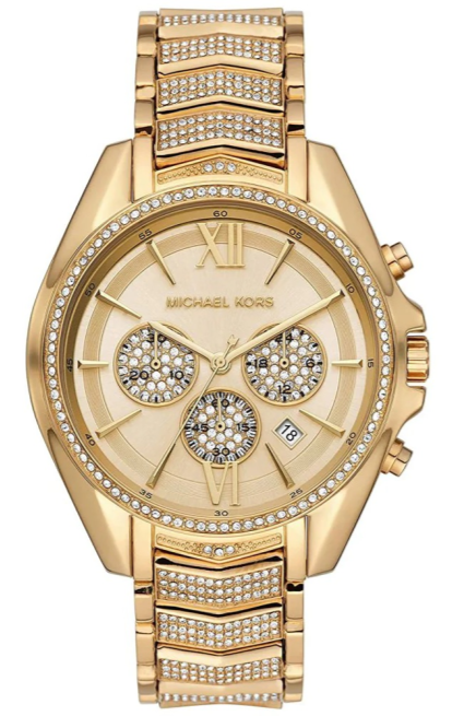 Michael Kors Whitney Chronograph Gold Dial Gold Steel Strap Watch For Women - MK6729