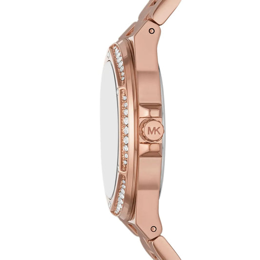 Michael Kors Lennox Three Hand Rose Gold Dial Rose Gold Steel Strap Watch For Women - MK1063