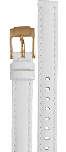 Michael Kors Slim Runway Quartz Gold Dial White Leather Strap Watch For Women - MK2389