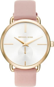 Michael Kors Portia Quartz White Dial Pink Leather Strap Watch For Women - MK2659