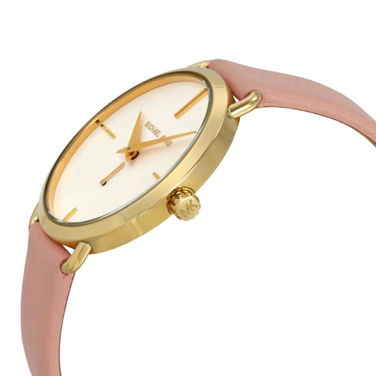 Michael Kors Portia Quartz White Dial Pink Leather Strap Watch For Women - MK2659