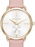 Michael Kors Portia Quartz White Dial Pink Leather Strap Watch For Women - MK2659