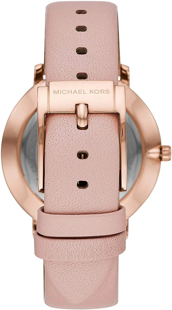 Michael Kors Pyper Quartz White Dial Pink Leather Strap Watch For Women - MK2741