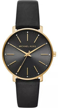 Michael Kors Pyper Black Dial Black Leather Strap Watch For Women - MK2747