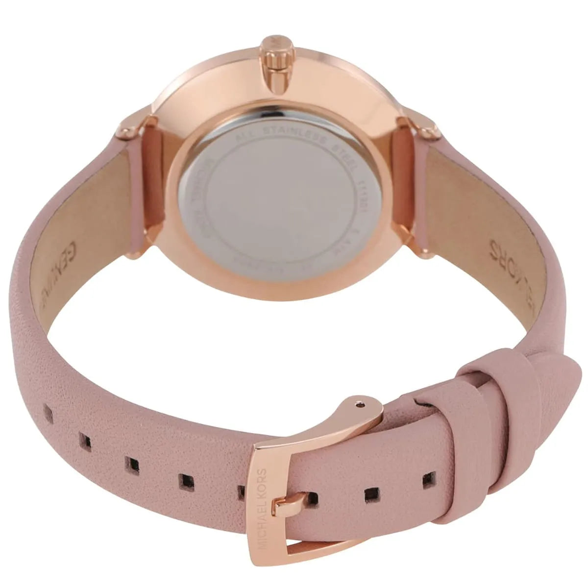 Michael Kors Pyper Analog White Dial Pink Leather Strap Watch For Women - MK2803