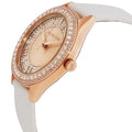 Michael Kors Harlowe Analog Rose Gold Dial White Leather Strap Watch For Women - MK2989